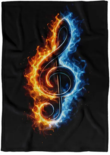 Deka Houslový klíč v plamenech (Podšití beránkem: NE)