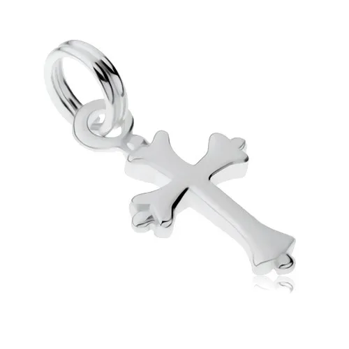 Přívěsek ze stříbra 925, malý liliový křížek, zrcadlový lesk