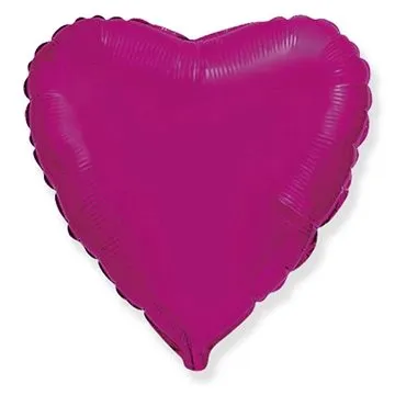 Balón foliový 45 cm  srdce tmavě růžové fuchsie - valentýn / svatba (8435102306613)