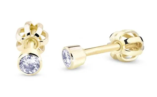 Cutie Jewellery Náušnice ze žlutého zlata se zirkony Z3033-30-10-X-1