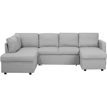 Rozkládací BELIANI čalouněná světle šedá KARRABO (beliani_128032)