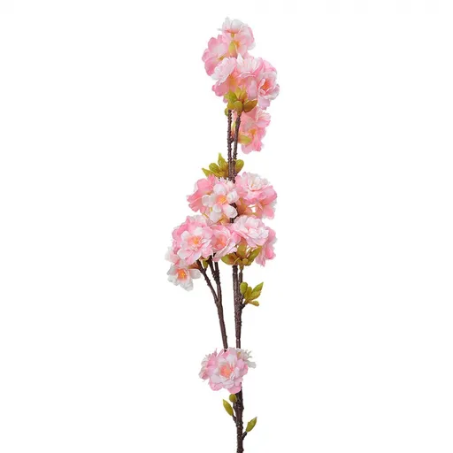 Dekorace umělá větvička s růžovými květy - 10*8*92 cm Clayre & Eef