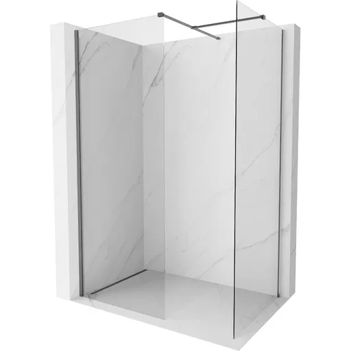 MEXEN/S Kioto-X Sprchová zástěna WALK-IN 100 x 100, transparent 10 mm, grafit metal 800-100-202-95-00-100-X
