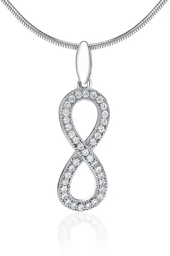 Silvego Stříbrný přívěsek Nekonečno s mikro zirkony JJJP0454