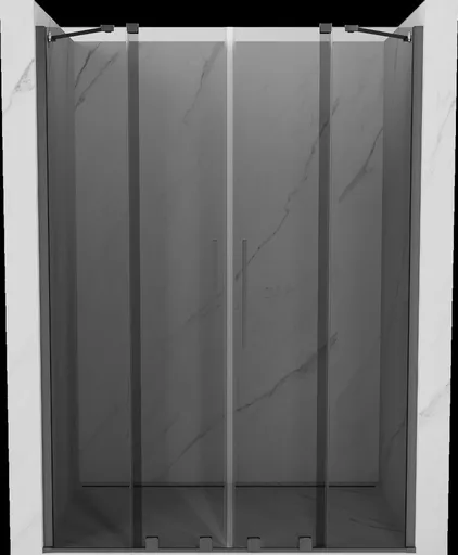 MEXEN/S Velar Duo posuvné sprchové dveře 150, grafit, grafit metal 871-150-000-42-95