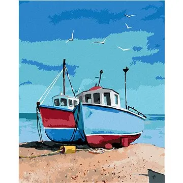 Dvě rybářské loďky, 40×50 cm, vypnuté plátno na rám (6039691)