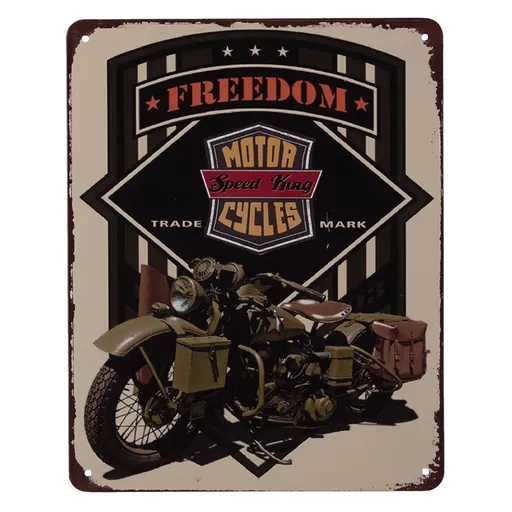 Nástěnná kovová cedule Freedom - 25*20 cm Clayre & Eef