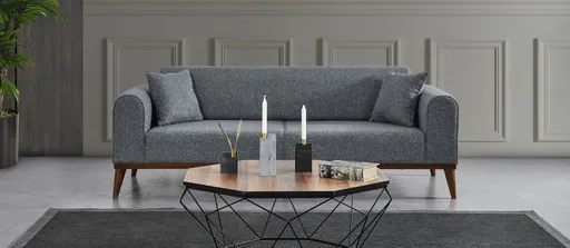 Trojmístná rozkládací pohovka Cofi 3 Seater - Light Grey