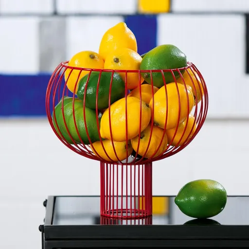 Gilde Kovový košík na ovoce, červený