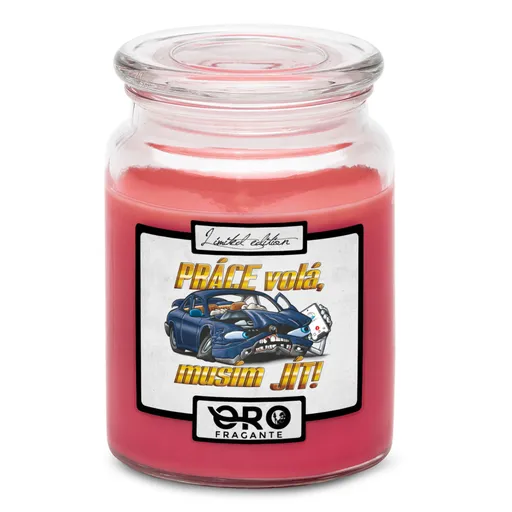 Svíčka Práce volá - automechanik (Vůně svíčky: Višně v čokoládě)