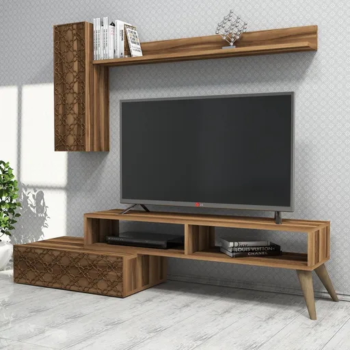 TV stěna / Sestava pod TV Planet - Walnut, Walnut