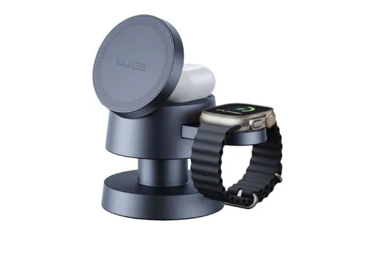 WG - Bezdrátová nabíječka 4v1 Mush8oom, lampička, šedá