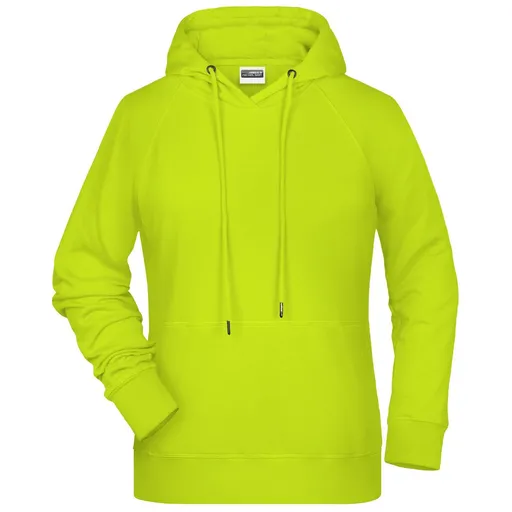 James & Nicholson (Daiber) Dámská mikina s kapucí z biobavlny 8023 - Žlutozelená | XS