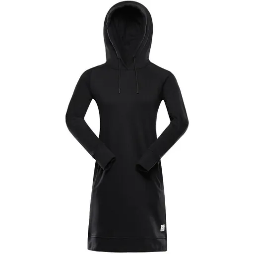 ALPINE PRO OLEBA Dámské mikinové šaty, černá, velikost