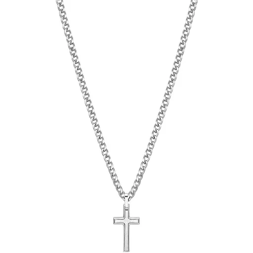 Brosway Módní ocelový náhrdelník s křížkem Ink BIK10
