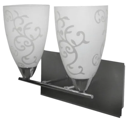 Dvojitá nástěnná lampa stříbrnobílé stínidlo 2x40W E14 Medea