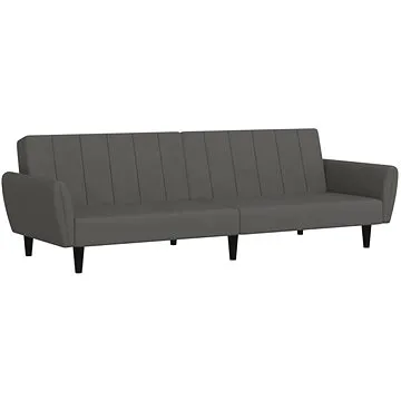 2místná rozkládací pohovka tmavě šedá samet, 337537 (337537)