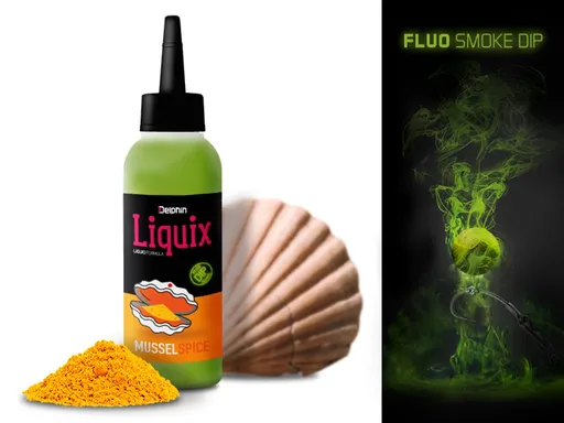 Delphin Fluo dip D Snax LiquiX 100ml - Mušle - Koření,Delphin Fluo dip D Snax LiquiX 100ml - Mušle - Koření