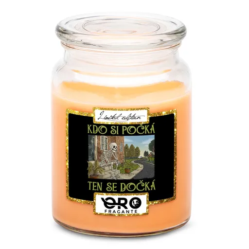 Svíčka Čekání na kurýra (Vůně svíčky: Tropické ovoce)
