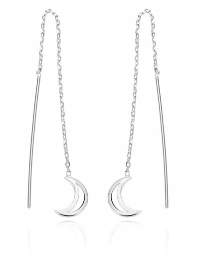 Agato Dlouhé stříbrné náušnice s měsícem AGT-E044V