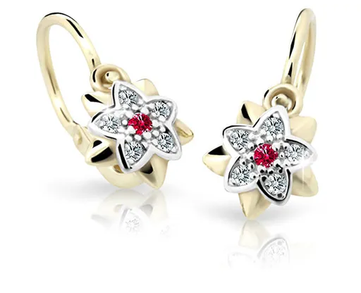 Cutie Jewellery Zlaté dětské náušnice C2210-10-X-1 červená