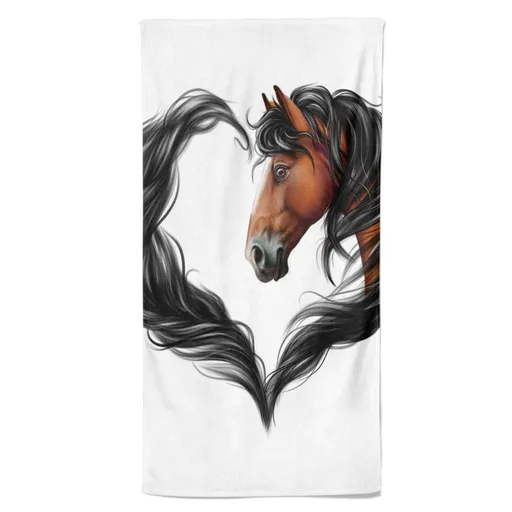 Osuška Horse heart brown (Velikost osušky: 70x140cm)