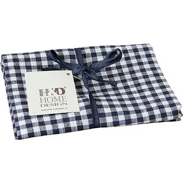 H&D Utěrka 50x70 cm, len, káro bílá (B12390_KBI)