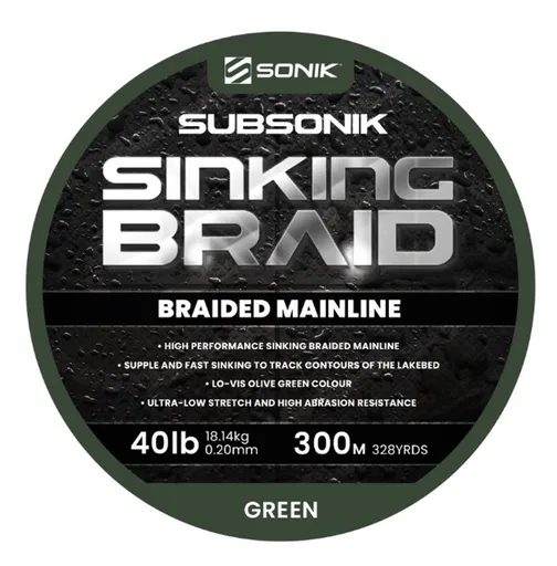 Sonik Šňůra Subsonik Sinking Braid 0,20mm 40lb 300m,Sonik Šňůra Subsonik Sinking Braid 0,20mm 40lb 300m