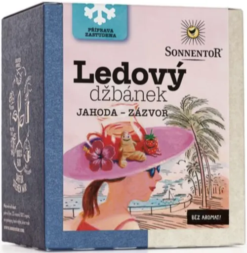 Ledový džbánek jahoda-zázvor bio