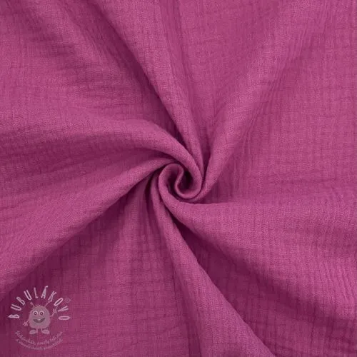 Dvojitá gázovina/mušelín cerise ORGANIC