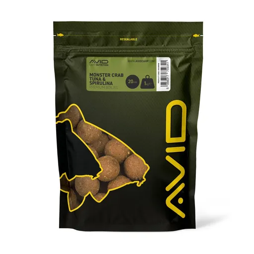 Avid Boilies Premium Monster Crab-Tuna & Spirulina 1kg,Avid Boilies Premium Monster Crab-Tuna & Spirulina 1kg