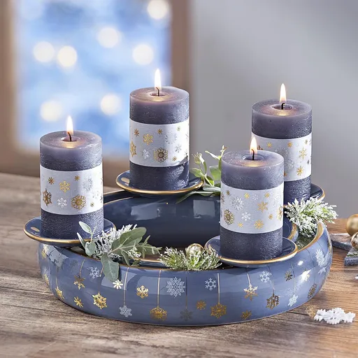 Keramický svícen Vločky