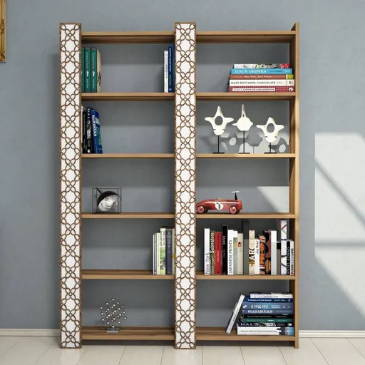 Knihovna City 2 - Walnut, White