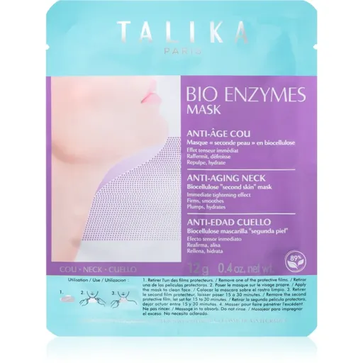 Talika Bio Enzymes Anti-Aging Neck Mask plátýnková maska se zpevňujícím účinkem 12 g
