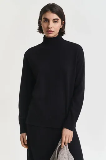 ROLÁK GANT SUPERFINE LAMBSWOOL MOCK NECK BLACK