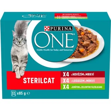 Purina One sterilcat multipack lahodný výběr ve šťávě 12 × 85 g (7613287903877)