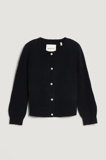 KARDIGÁN GANT BOUCLE C-NECK CARDIGAN BLACK