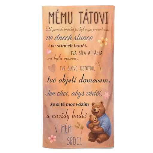 Osuška Mému tátovi – medvídci (Velikost osušky: 70x140cm)