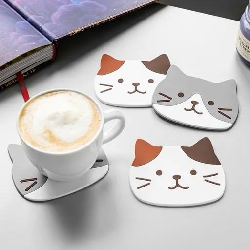 Podložky pod sklenice kočky (4 kusy)