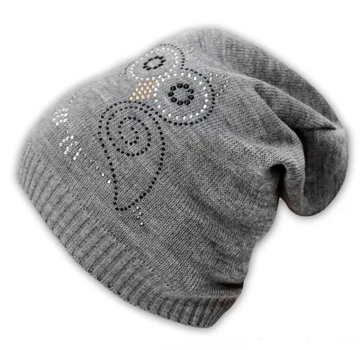 Baby Nellys Jarní/podzimní čepice Sovička - šedý melírek