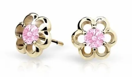 Cutie Jewellery Zlaté dětské náušnice C1947-30-X-1 růžová