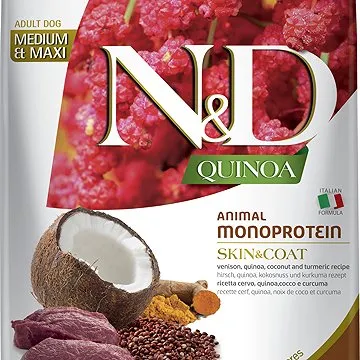 N&D QUINOA grain free dog skin&coat venison & coconut 7 kg (8010276035677)