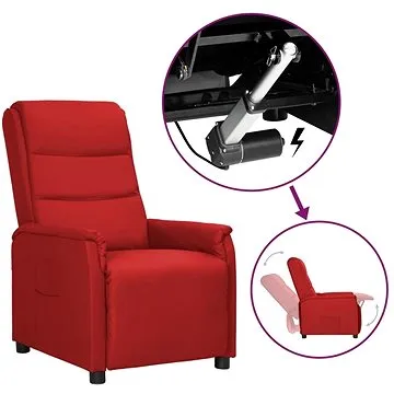 Zvedací polohovací křeslo vínové umělá kůže, 3093323 (3093323)