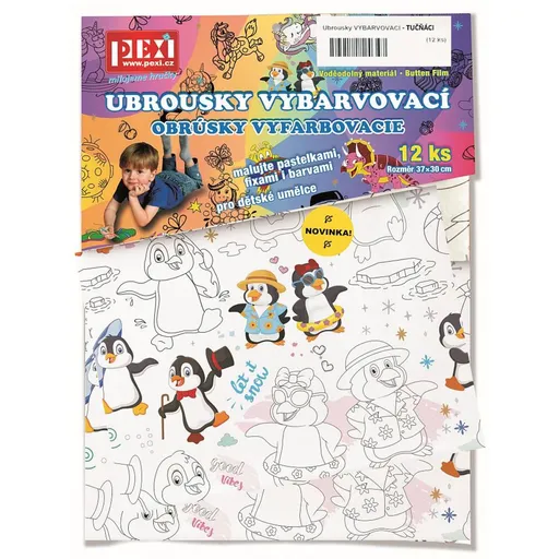 Ubrousky vybarvovací tučňáci (12 ks)