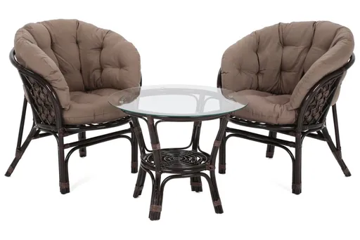 Zahradní sedací souprava 3 ks přírodní ratan