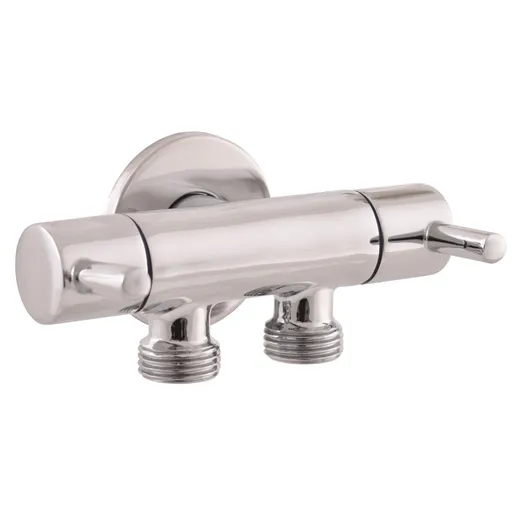 RAV Slezák Ventil rohový dvojitý s keramickými vršky 1/2“x 2 x 1/2“ , Chrom RV0222 RV0222