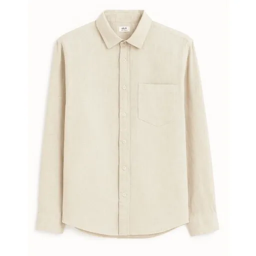 CELIO DAFLIX Pánská lněná košile, béžová, velikost