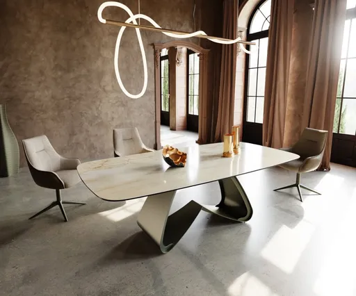 Jídelní stůl Edge Boot 240x120 cm keramika Iris FMG Onice Oro