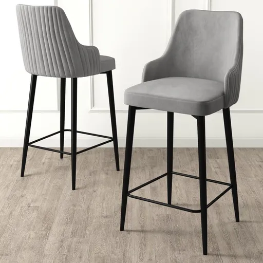 Bar Stool Set (2 Pieces) Enox - Grey, Black