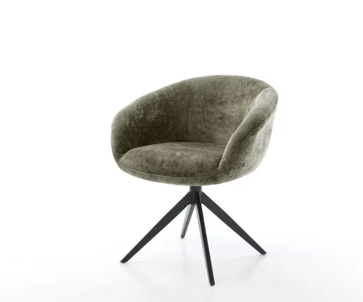 Jídelní židle Vinka-Flex s područkami žinylka olivová křížová